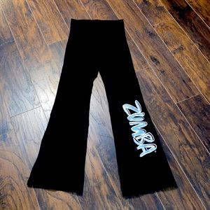 Zumba Fitness Black Track Pants with White Logo
